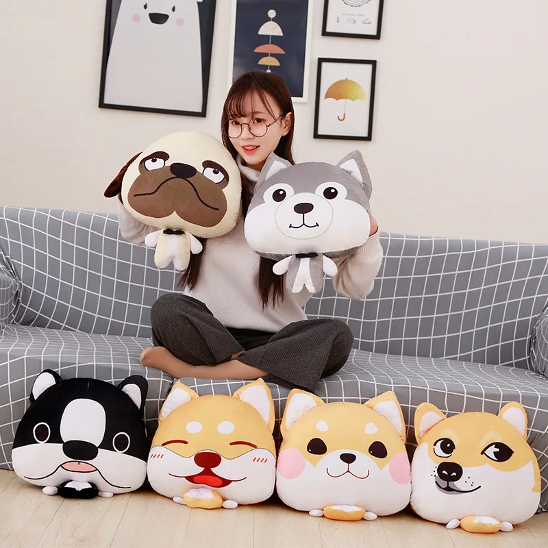 

Cartoon Printed Puppy Pillow Hand Warmers Creative Three-in-One Blanket Women's Birthday Gift