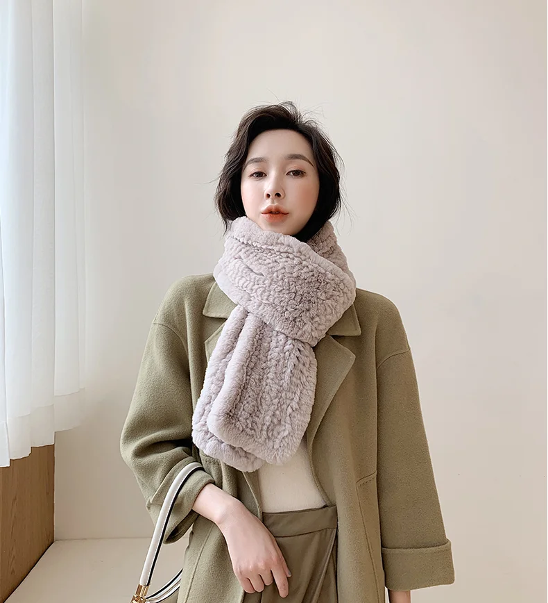 Free Shipping New Genuine Rex Rabbit Fur Scarf 8 Colors Knitted Fur Shawl Winter Real Fur Poncho Wholesale Retail OEM