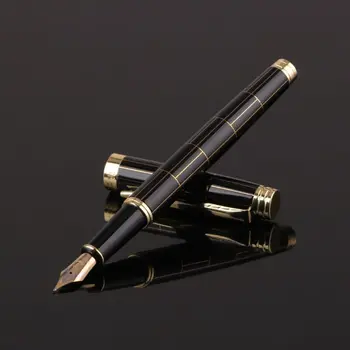 

Luxury Men's Grid Fountain Pen 0.5mm Nib Business Writing Signing Calligraphy Pens Office Stationery Supplies