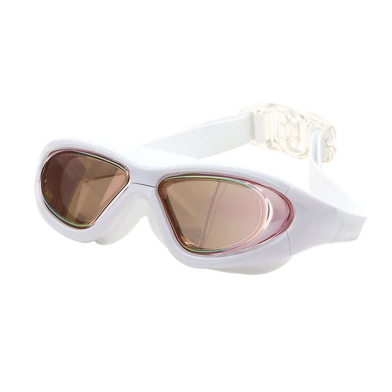Очки для дайвинга по рецепту, для близорукости, для взрослых, силиконовые очки для плавания, очки для бассейна, оптические, противотуманные, регулируемые, водонепроницаемые, для плавания - Цвет: White with Pink