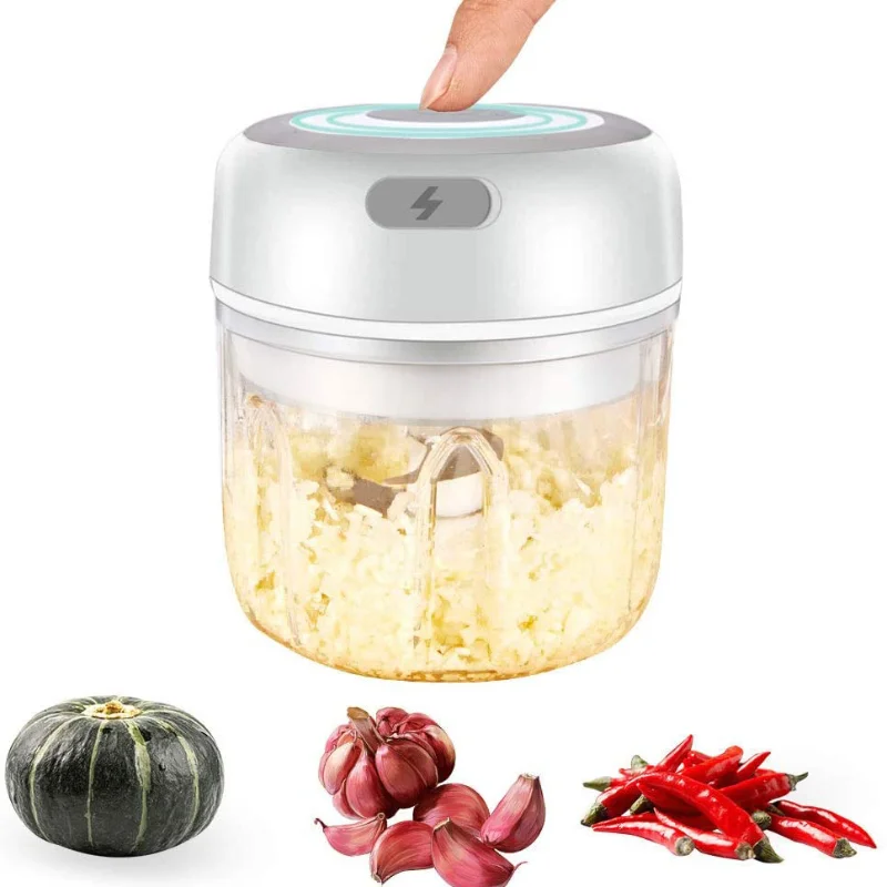 Cordless Electric Garlic Mincer, Mini Food Processor, USB Charging Onion Chopper, Kitchen Gadgets