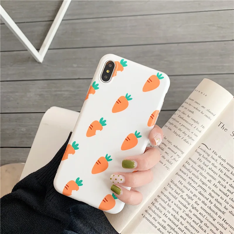 PGSD Простой Модный милый чехол для мобильного телефона с морковью для iphone XS MAX XR apple 7/8Plus 6S Мягкий защитный чехол IMD