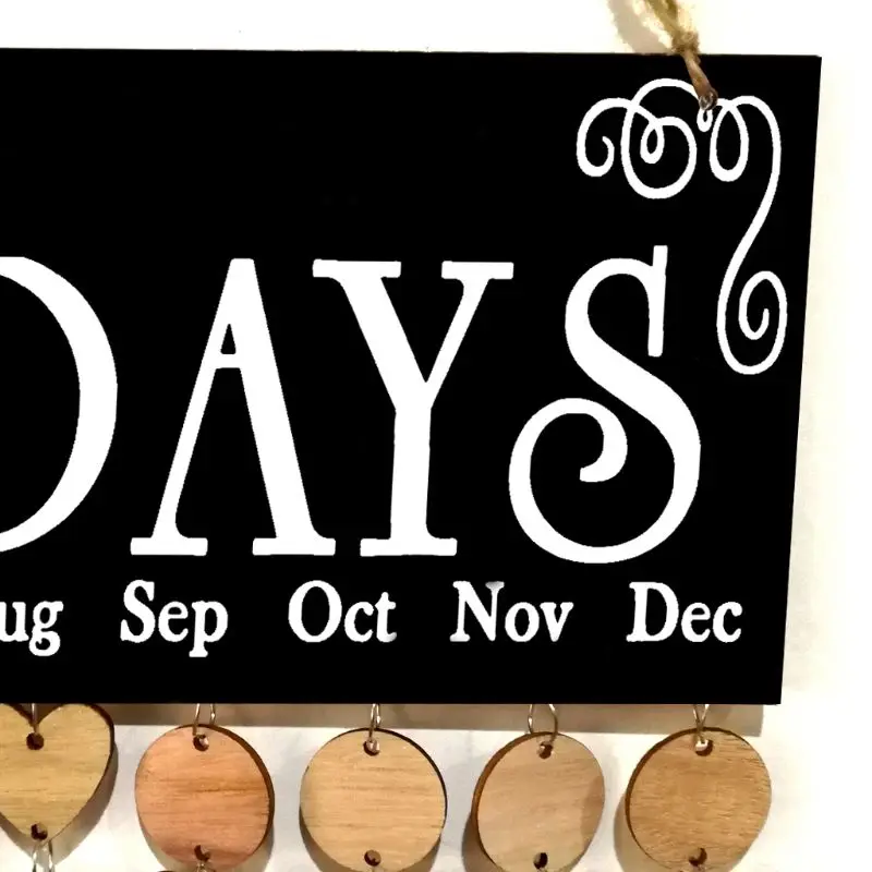 

Wooden DIY Calendar Hanging Plaque Board Family Birthday Reminder Plate Hanging Ornament Home Decor