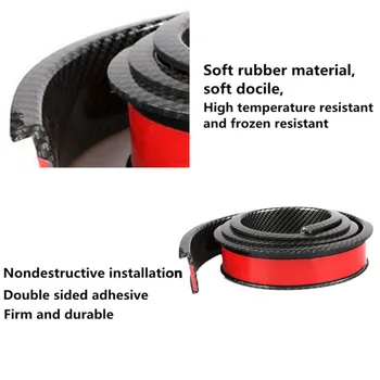 

Protector Rubber Strips Carbon Fiber Black Anti-scratch Wheel Arch Trim Adhesive tape Car Fender Flares Useful