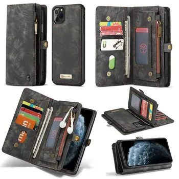 

Magnetic Flip Phone Case For iPhone 11 Pro Max Retro Leather Multi-Functional Shockproof Wallet Phone Cover For iPhone 11 Max