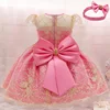 Bebé niñas vestido de Navidad 3 6 9 12 18 24 meses niño recién nacido encaje princesa vestido de 1 año viejo cumpleaños fiesta traje de Año Nuevo ► Foto 2/6