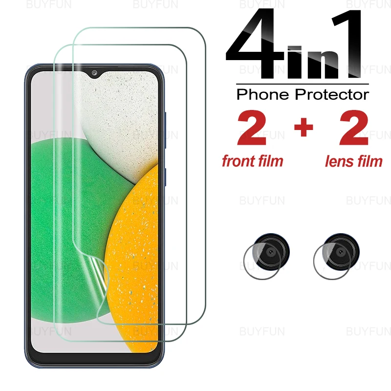 mobile phone pouch For Samsung Galaxy A03 Core 4in1 Front Hydrogel Film For Samsung samsun A 03 Core 6.5'' Anti-fingerprint soft film camera film mobile phone cases with card holder Cases & Covers