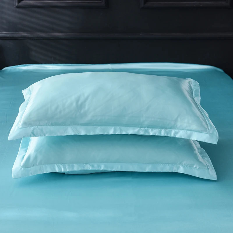 Solid Color Ice Silk Pillowcase High End Sleep Pillow Cover
