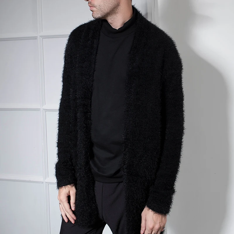 Cheap Men's Cardigan sweater casual casual casual casual casual style outside the institute style coat in thick wear in the long secti