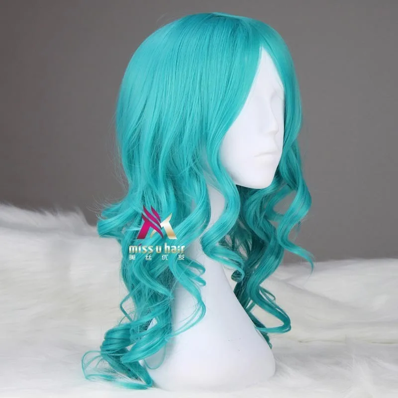 New wave green long wigs of synthetic hair sailor neptune kaiou michiru cosplay wig complete heat resistance