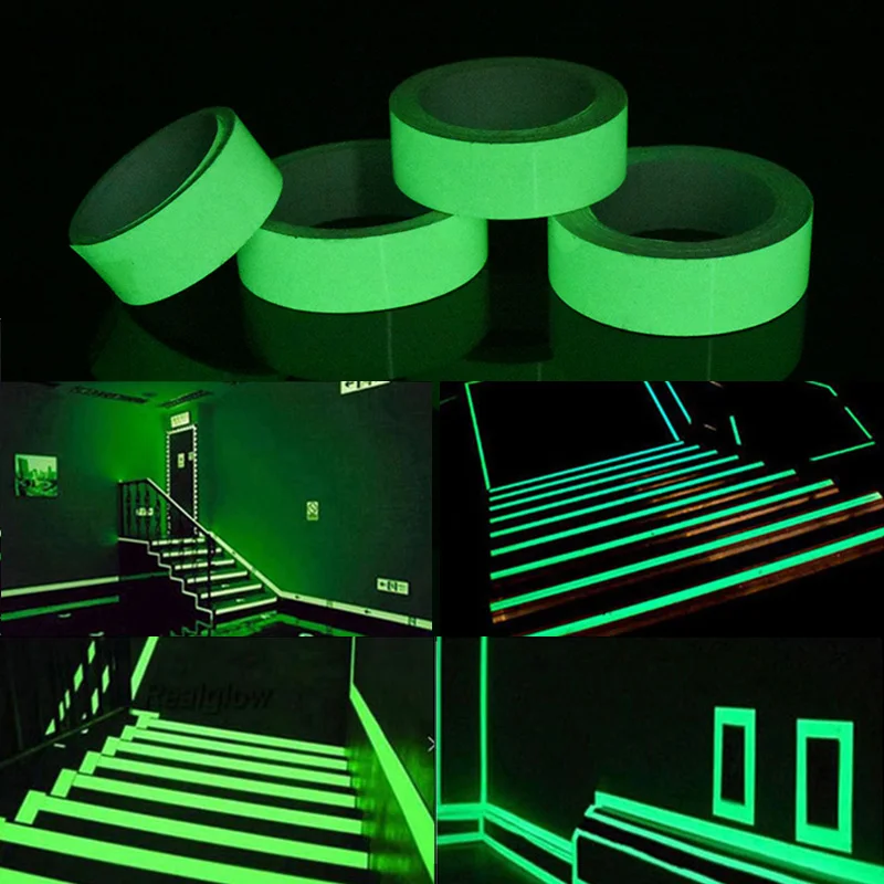 

Luminous Tape Luminous Fluorescent Self Adhesive Tape Safety Warning Home Bar Party Stage Ladder Decorative Tape