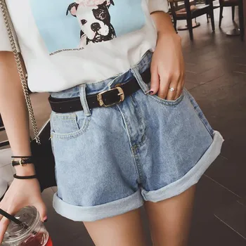 

Women's Denim Shorts Fashion Brand Vintage Shorts Casual Ripped High Waist Wide Leg Loose High Waist Shorts Jeans 2018