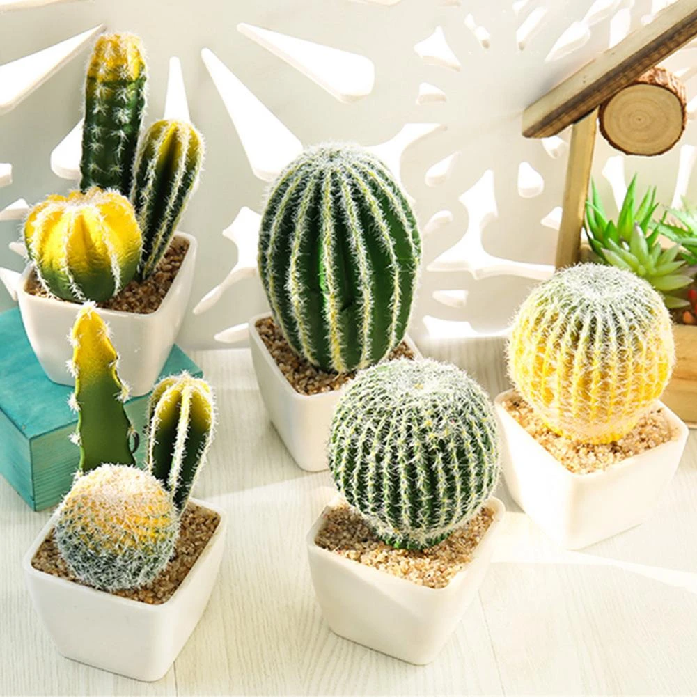 人工プラスチックサボテン多肉植物ウチワサボテン鉢植えなしポット環境にやさしいシミュレーションホームオフィスのデスクトップの装飾ホット 人工植物 Aliexpress