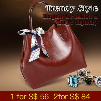 

Women's New 2020 Handbag Retro Wild Temperament Bag Large Capacity Leather Messenger Bag Shoulder Bag Tote Bag