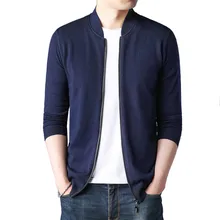 Sweater coat men's stand collar zipper long-sleeved knit coat Fashion city simple versatile high-end slim coat 2019 Sweater coat men's stand collar zipper long-sleeved knit coat Fashion city simple versatile high-end slim coat 2019