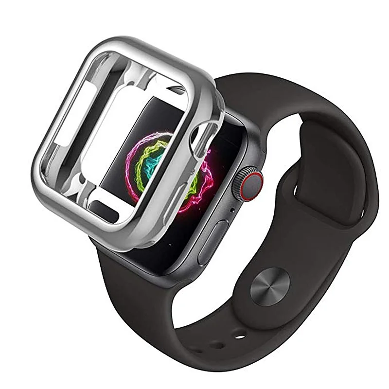 Чехол для часов Apple Watch Series 5/4 44 мм 40 мм Бампер Мягкий, из ТПУ, защитный ударопрочный защитный чехол для Apple Watch 42 мм 38 мм