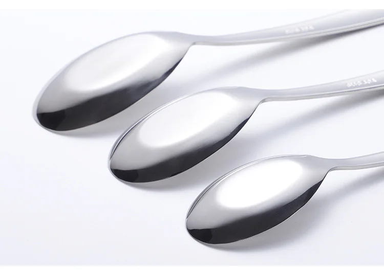 304 Stainless Steel round Handle Flat Spoon Large, Medium And Small Size 410 Chinese Style Household Ladel Spoon Wandering Peddl