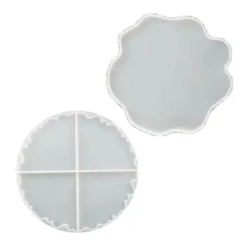 

2Pcs Iregular Wave Large Puzzle Coaster Resin Molds Bowl Cup Mats Mold Crafts