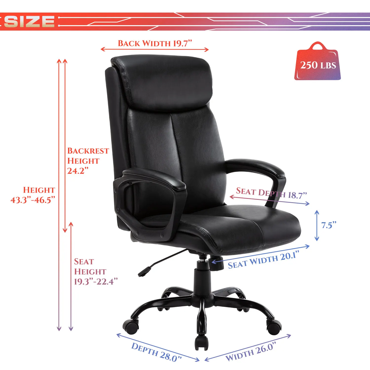 Unique Elegant Style High Back Home Office Leather Computer Chairs
