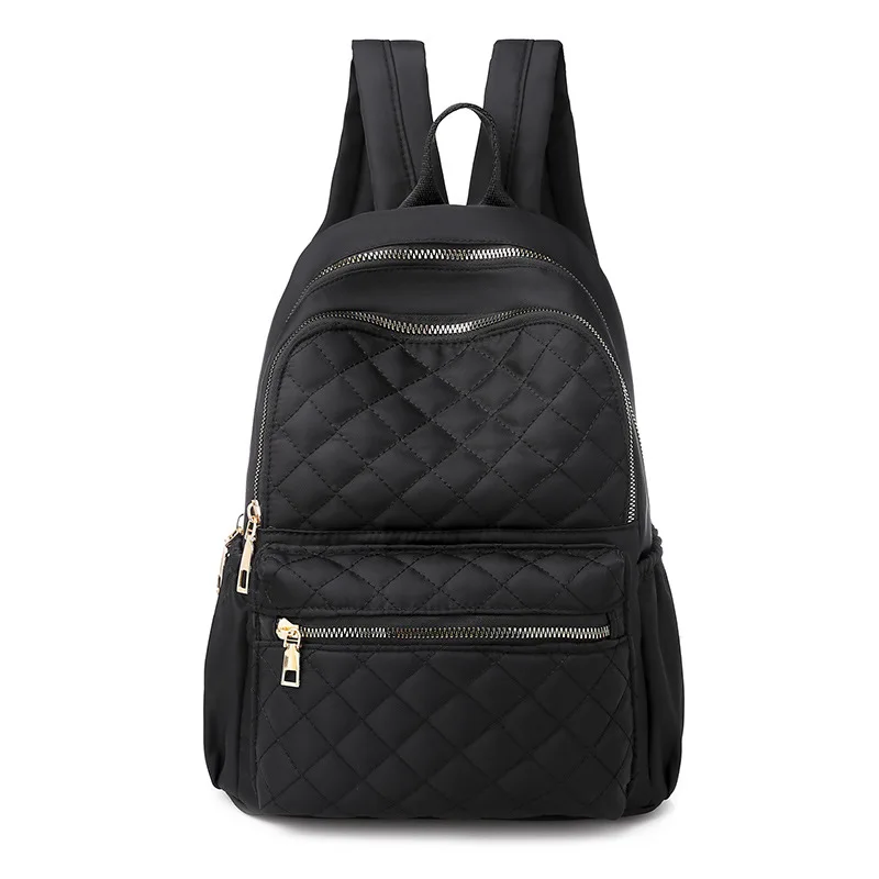New Mini Backpack Women Nylon Shoulder Bag for Teenage Girls Solid Color Anti Theft Lattice Small Bagpack Female School |