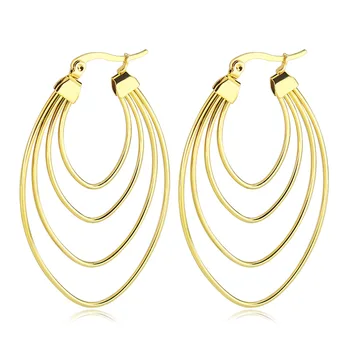 

Todorova Minimalist Geometric Circle Hoop Earrings Women Gold Color Stainless Steel Oval Hoop Earrings Trendy Fashion Jewelry