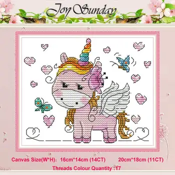 

Unicorn cartoon painting counted 11CT 14CT Cross Stitch Sets DIY Chinese Cross-stitch Kits Embroidery Needlework home decor