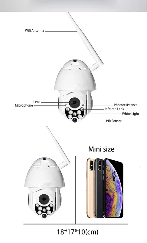 Облачная 4MP PTZ ip-камера, скоростная купольная WiFi Беспроводная сетевая камера видеонаблюдения, водонепроницаемая камера для наружного наблюдения