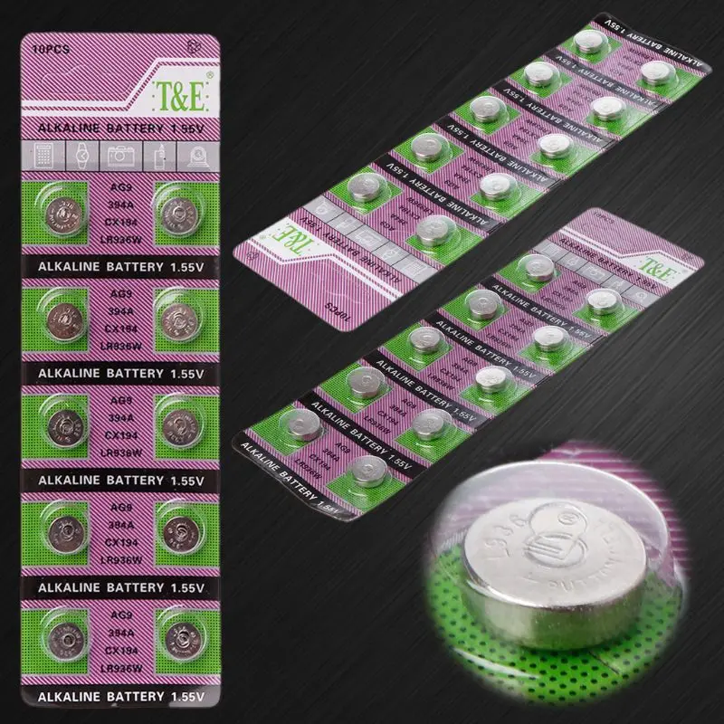 

10PCS Alkaline Battery AG9 1.55V Button Coin Cell Watch Batteries LR936 394 SR936SW 194 V394 Control Remote