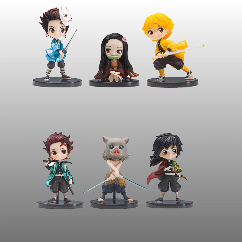 Demon Slayer Kimetsu No Yaiba Q Posket Petit Kamado Tanjirou Nezuko Mini Pvc Figures Toys 6pcs Set Action Figures Aliexpress