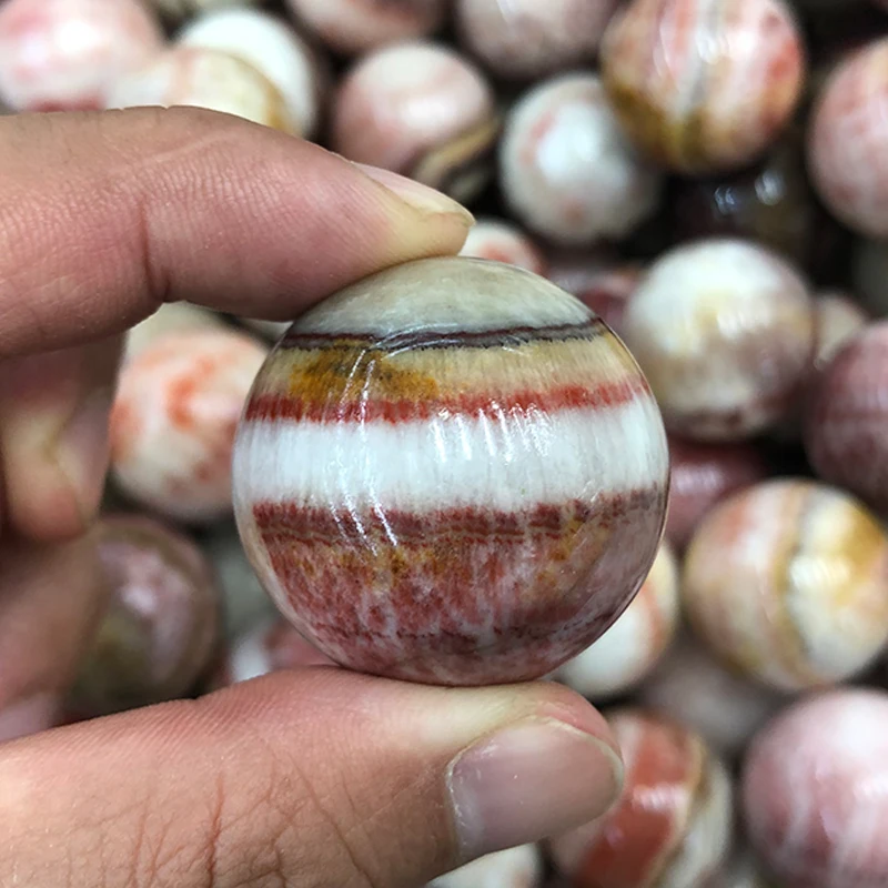 Rhodochrosite хрустальный шар из кварца натуральный маленький размер оптовая продажа 1