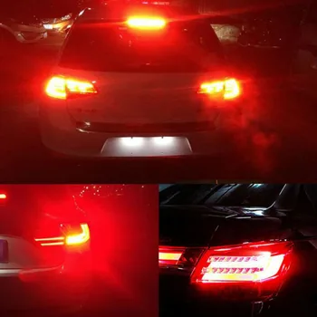 

1 Pair 360 Degrees Red Canbus Error Free LED Stop Tail Parking Lights 3057 Bulbs