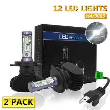 

2pcs LED H4/9003/HB2 Hi/Lo Fog Light Bulbs Car Running Lights Auto Driving Lamp 12V 24V 6000K White Fog Lights 12V