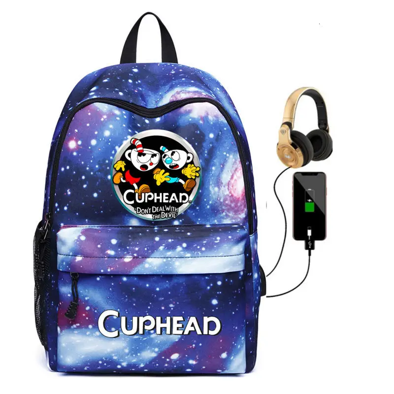 K Рюкзак Mugman для подростков с зарядкой через USB Mochila, холщовая школьная сумка для ноутбука, музыкальные дорожные сумки с гарнитурой, сумка на плечо - Цвет: K