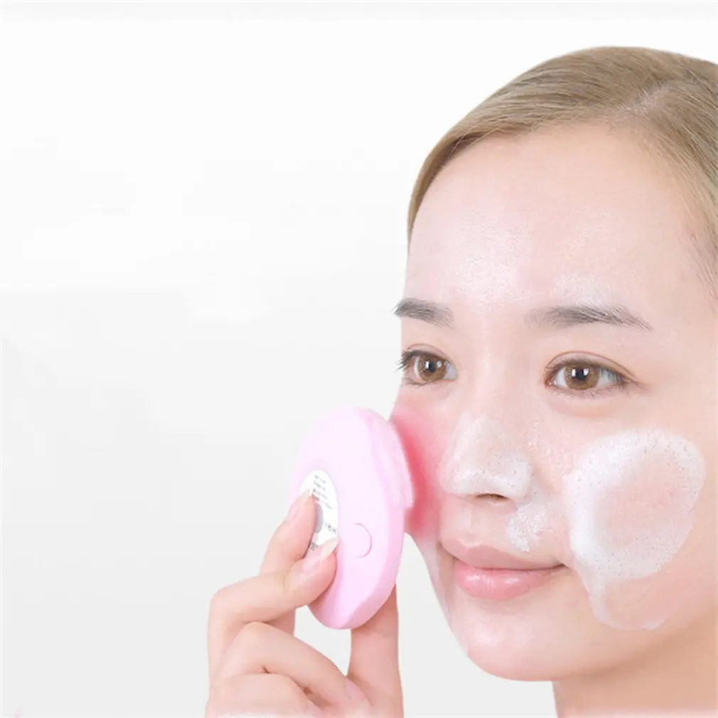 Mini Silicone Cleansing Instrument Creative Ultrasonic Vibration Electric Pore Cleaner 15 File Adjustment Wash Brush 5