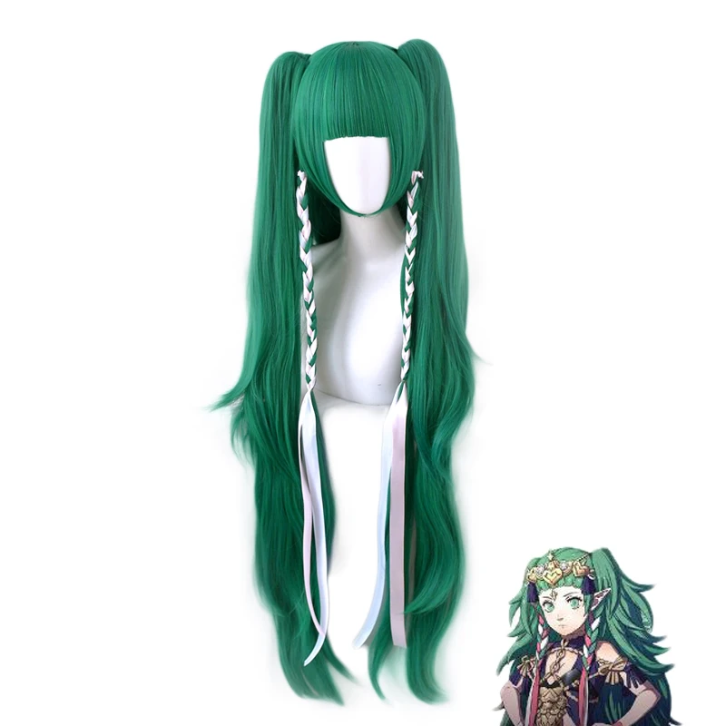 

Fire Emblem ThreeHouses Sothis Green Long Ponytails Wig Cosplay Costume Heat Resistant Synthetic Hair Women Carnival Party Wigs