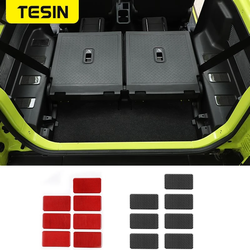 

TESIN Carbon Fiber Stickers for Suzuki Jimny Car Rear Row Both Sides Decoration Cover Accessories for Suzuki Jimny 2019 2020