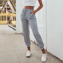 Для женщин впитывает пот и Штаны Фонари рукав карман с перекрестной шнуровкой спортивные ботильоны-Длина Штаны открытый Фитнес свободные Повседневное брюки, одежда Новинка