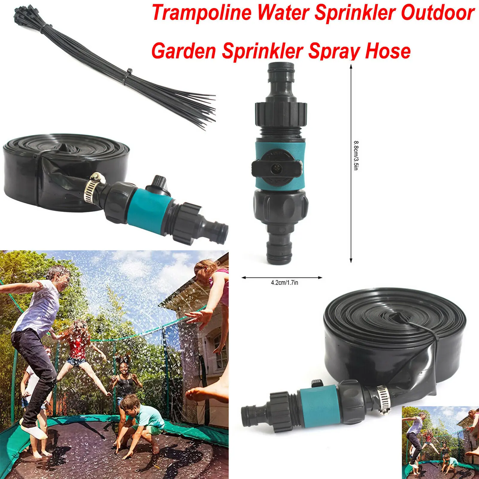 Summer Water Sprinkler Trampoline Outdoor Garden Games Toy Sprayer Backyard 39 Feet Game Park Accessories | Спорт и развлечения