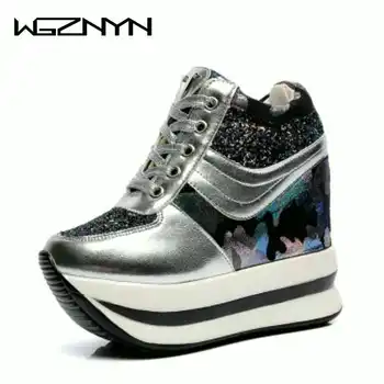 

2020 NEW Trendy Shoes High Top Sneakers Women Platform Ankle Boots Basket Femme Chaussures Femmes Height Increase Shoes Woman W5