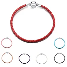 Pulseras mujer moda кожаный веревочный Браслет Подходит для pandora очаровательный браслет для женщин и девочек Diy Ювелирные изделия Прямая поставка 3 мм основная цепочка