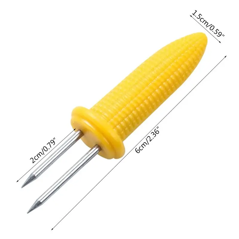 Creative Corn Cob Holders BBQ Grill Prongs Grips Forks Party Food Skewers Hot Dog Meat Kitchen Tool Outdoor Barbecue Accessory