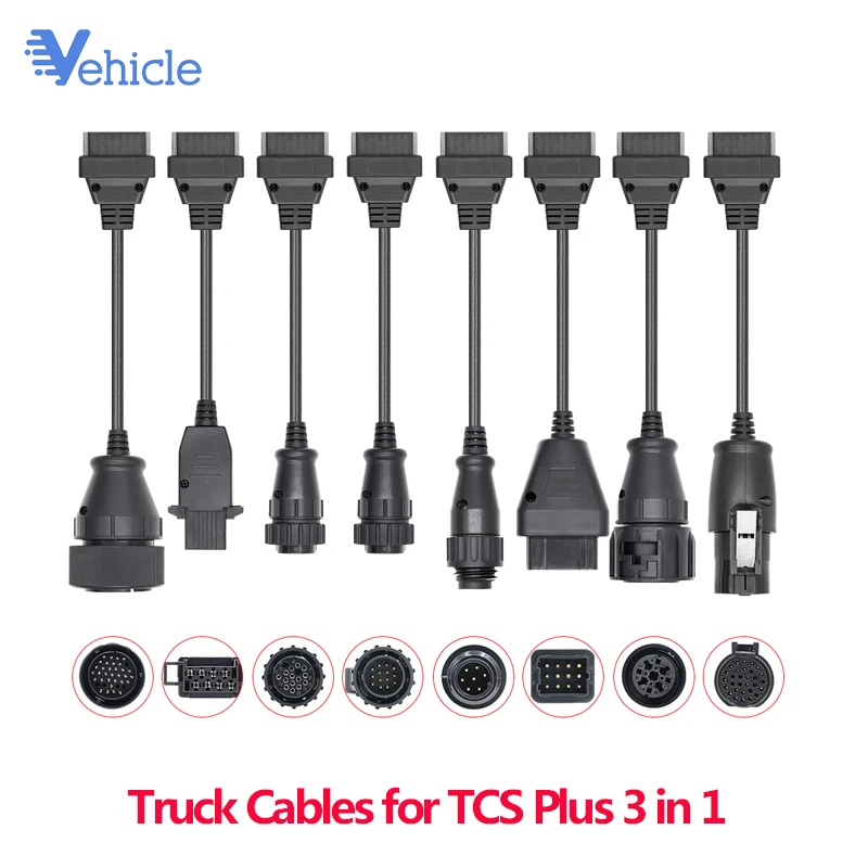Грузовые кабели для TCS Plus 3 в 1 7 pin для Knorr прицеп wabco кабель 12/37 pin для MAN кабель 30pin для IVECO 14pin для BENZ