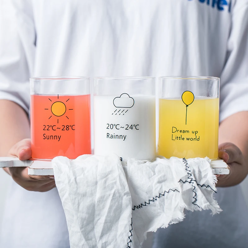 

350ml Creative Printed heat resistance milk Glass mugs,Milk Tea Breakfast mug coffee Cup mugs for tea,water mug Drinkware gift