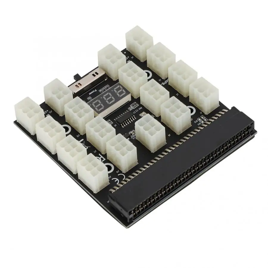 PCI-E 17x 6pin 12V Майнинг сервер блок питания адаптер конвертер плата с светодиодный дисплей