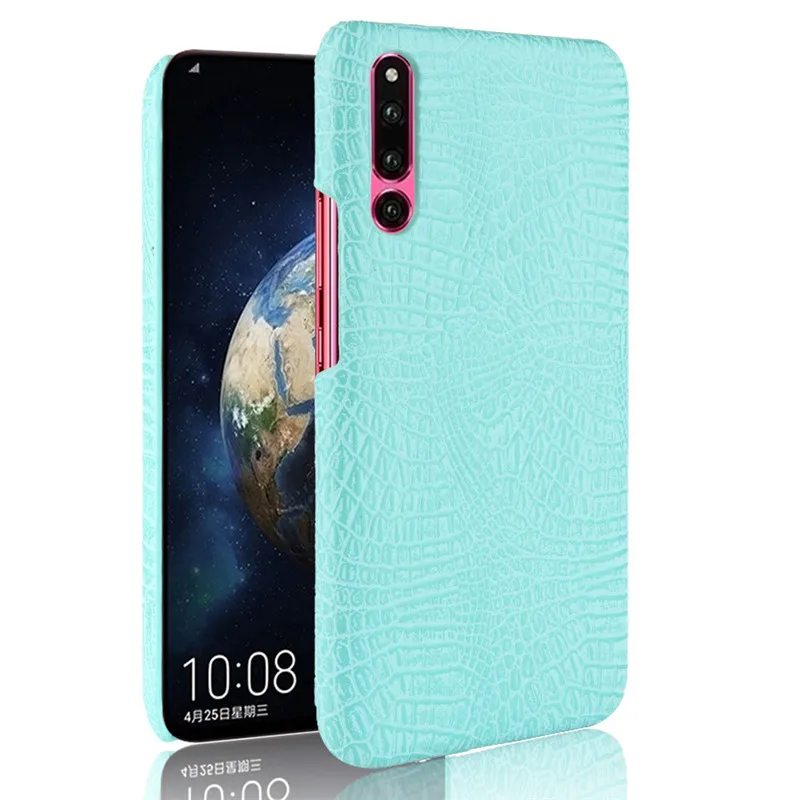 For Huawei P30 phone case Luxury PU leather TPU crocodile Silicone Cover Shockproof Case For Huawei P30 P 30 protective case bag - Цвет: Светло-голубой