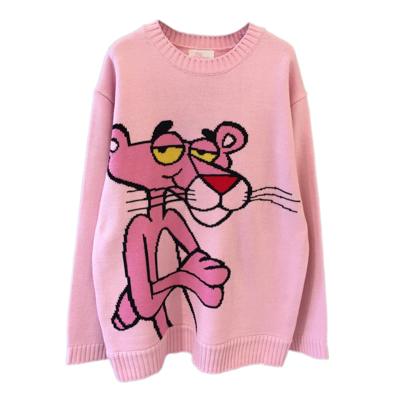 leopard round neck sweaters