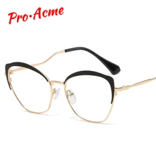 Pro Acme, металлическая оправа, кошачий глаз, оправа для очков, женские очки по рецепту, оптические очки, компьютерные очки, прозрачное стекло, PC1316