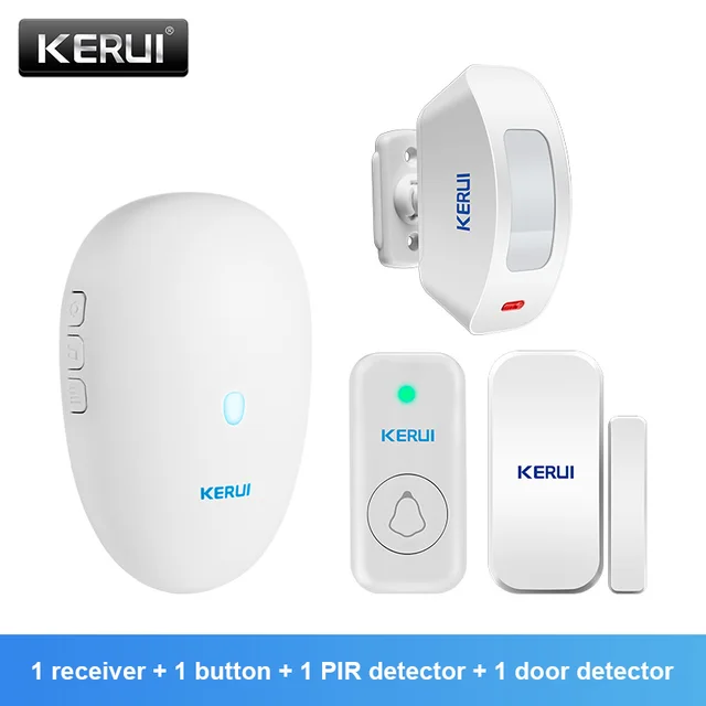 KERUI M521 Outdoor Wireless Doorbell Smart Home Security Welcome Chime Kit Door Bell Alarm LED Light Outdoor Button Battery kit 7