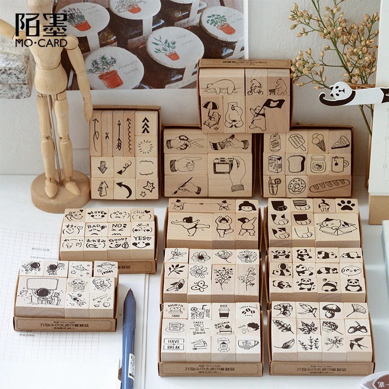 1 комплект Kawaii мультфильм штамп DIY деревянные резиновые штампы для scrapbooking