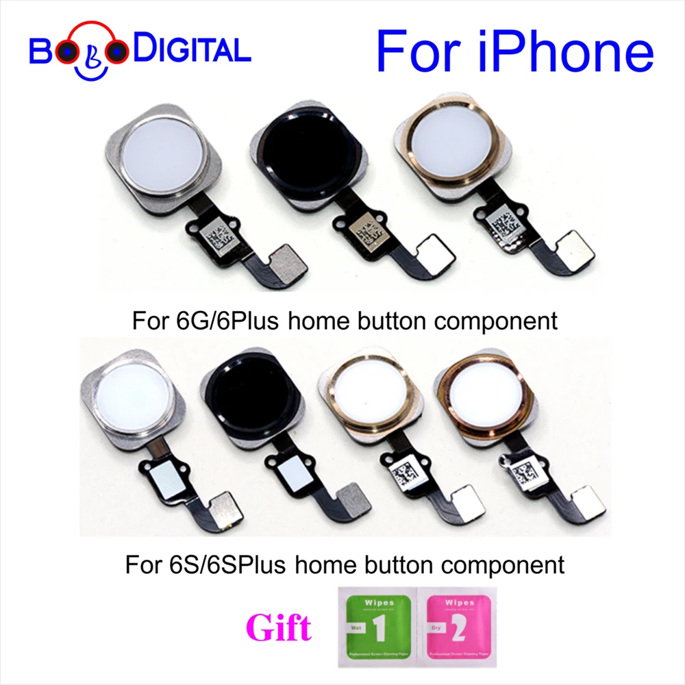 

Home Button with Flex Cable for iPhone 5S SE 6 6S plus Sensor Ribbon Complete Spare Parts Replacement No Touch ID Flex cable
